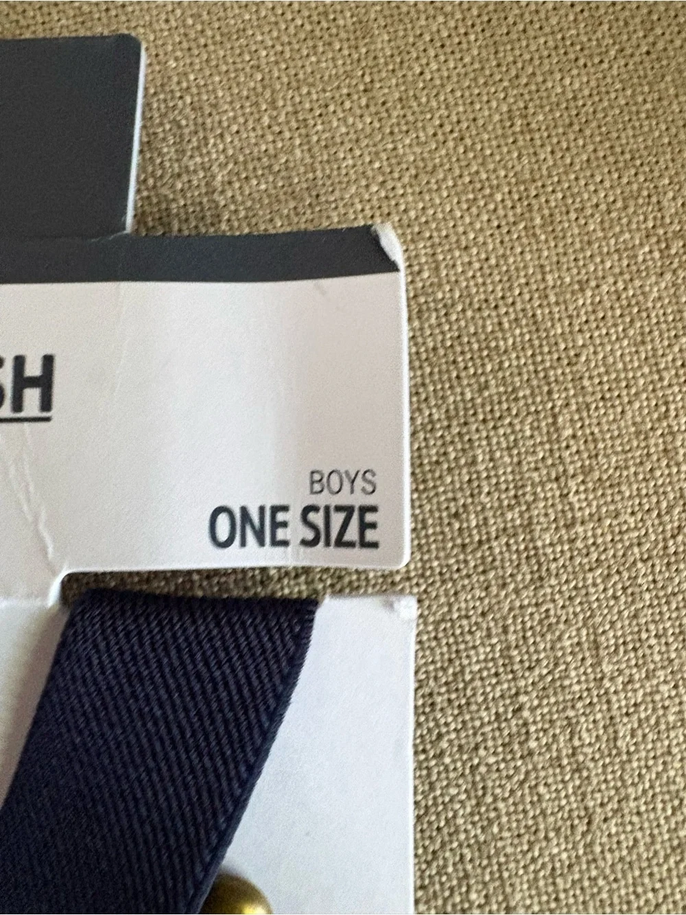 OshKosh B'gosh Navy Blue Boys Suspenders with Brown Leather Accents
